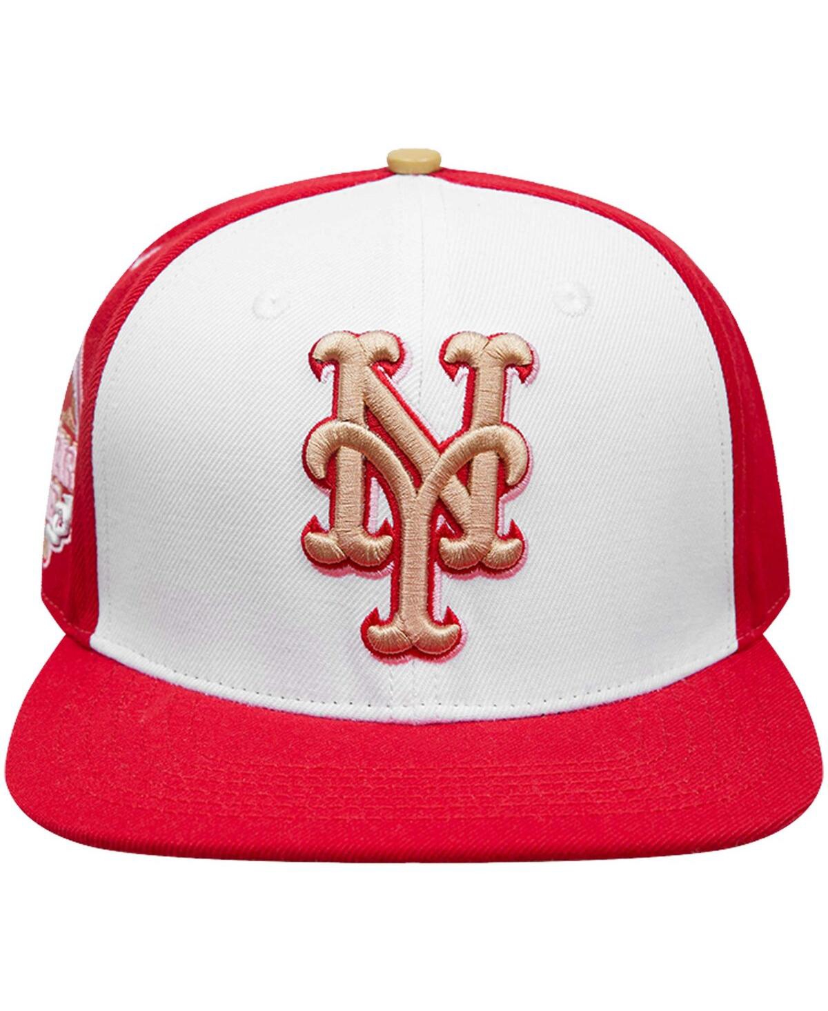 Shop Pro Standard Men's  White, Red New York Mets Strawberry Ice Cream Drip Snapback Hat In White,red