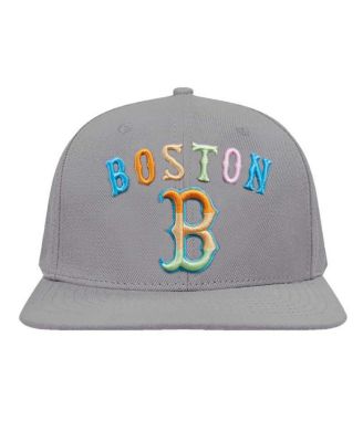 Men's Gray Boston Red Sox Washed Neon Snapback Hat