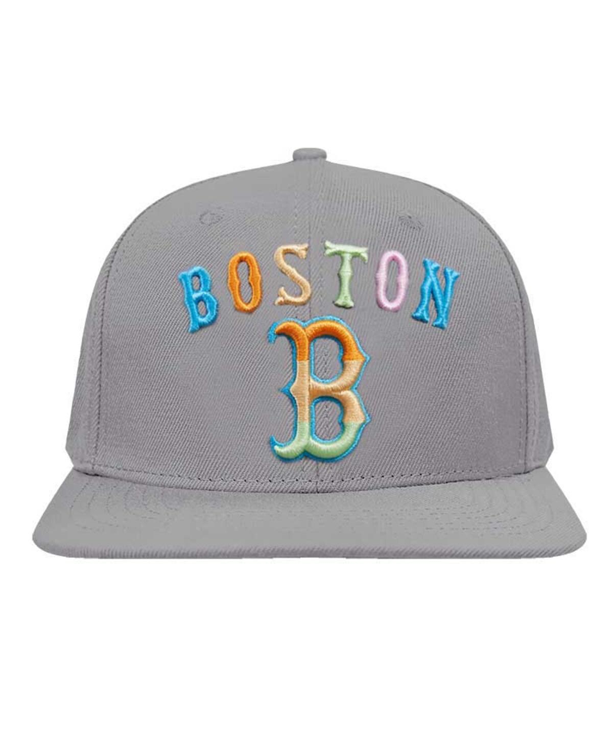 Shop Pro Standard Men's  Gray Boston Red Sox Washed Neon Snapback Hat