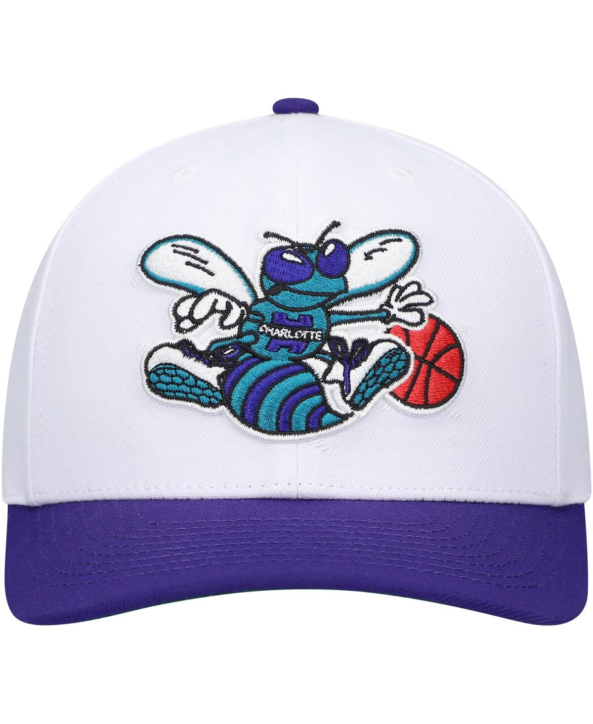 Men's Mitchell & Ness Purple Charlotte Hornets Hardwood Classics Core 2-Tone 2.0 Pro Snapback Hat - Purple