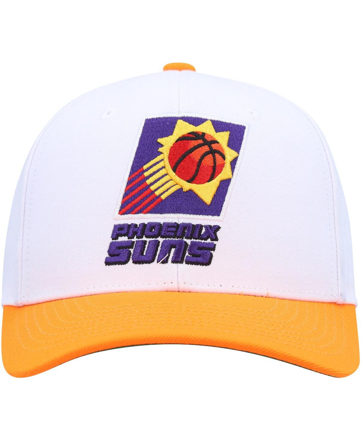 Mitchell & Ness Men's  White, Orange Phoenix Suns Hardwood Classics Core 2-tone 2.0 Pro Snapback Hat In White,orange