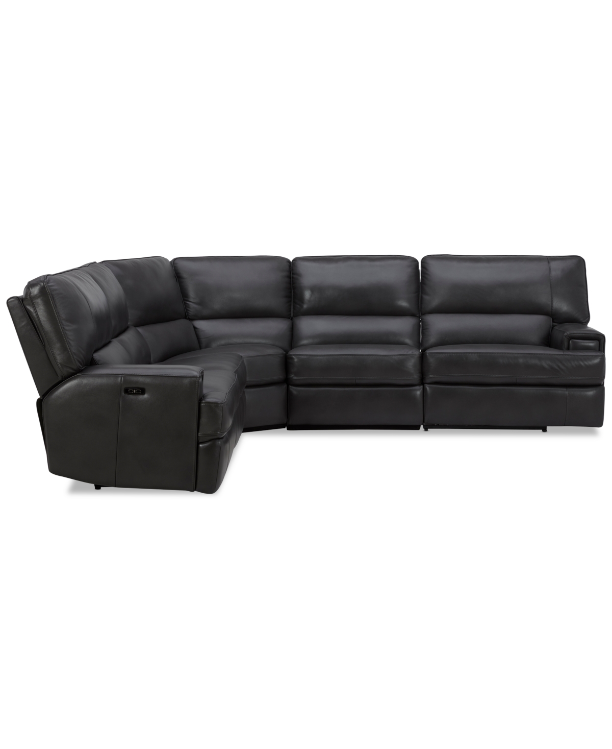 Closeout! Binardo 5 Pc Zero Gravity Leather Sectional with 2 Power Recliners, Created for Macy's