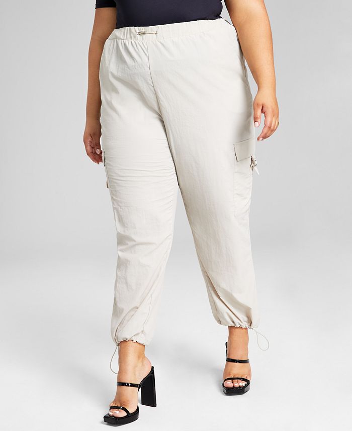 And Now This Trendy Plus Size Cinched-Hem Cargo Pants - Macy's