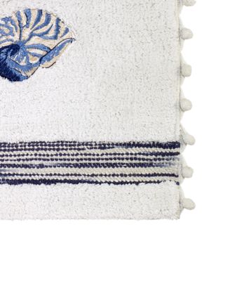 Blue Lagoon Ombre Seashells Bath Rug, 20" x 30"