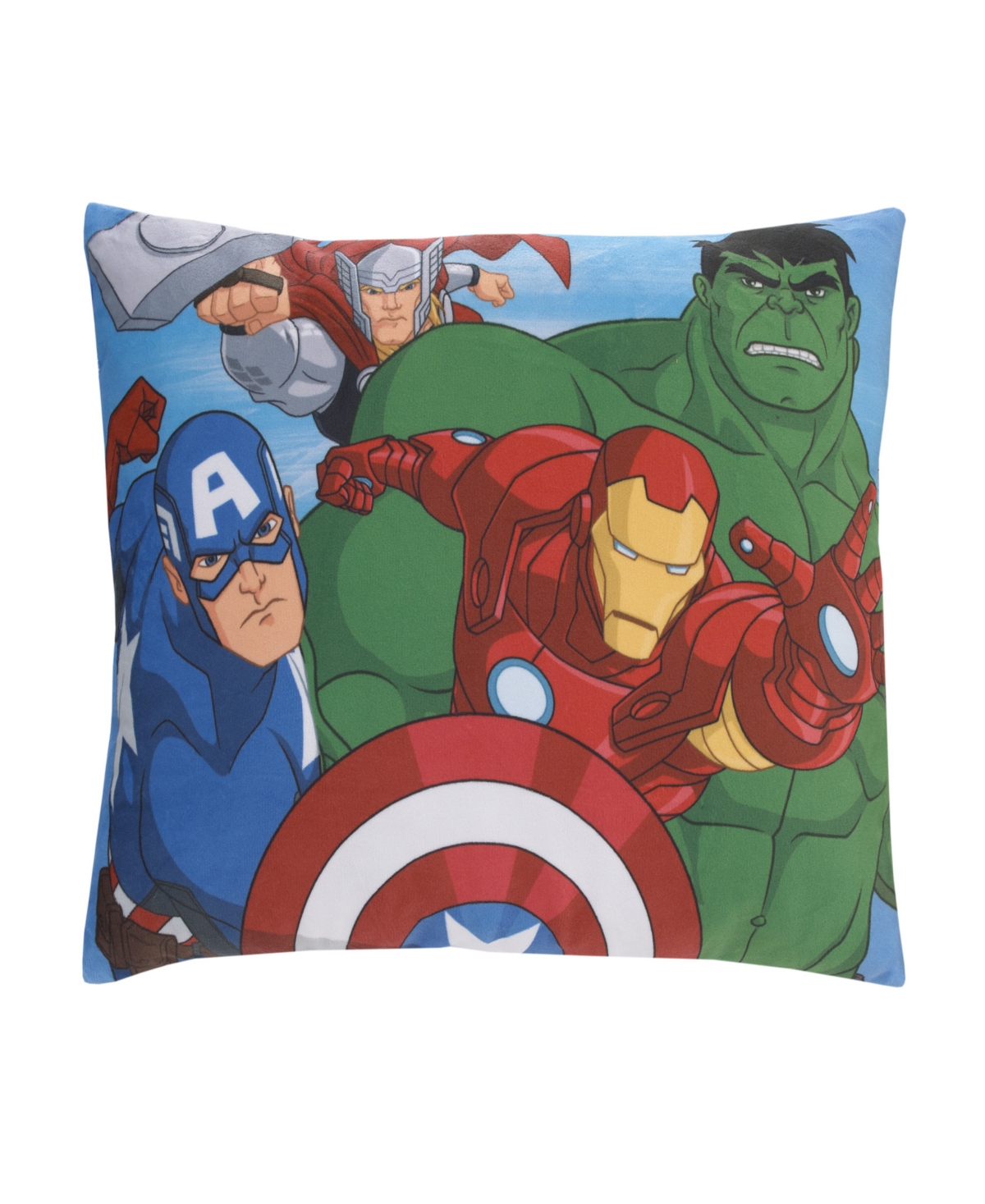 Marvel Avengers Fight The Foes Toddler Pillow, 15" X 3.5" In Blue