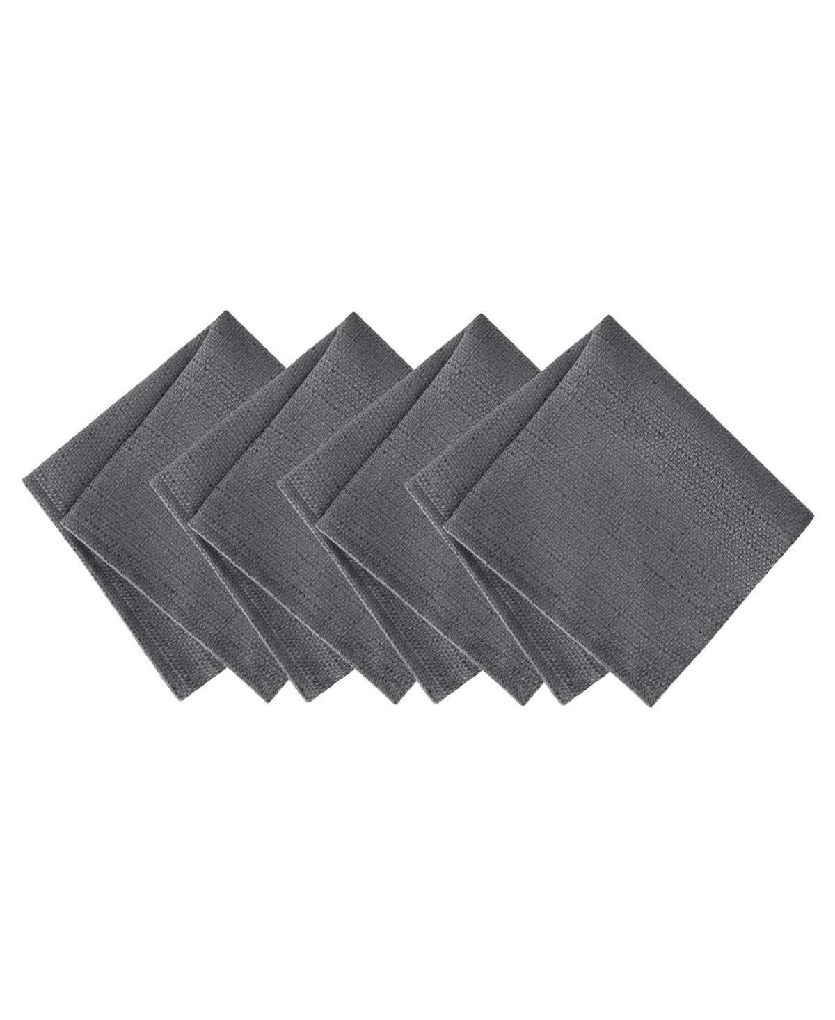 Elrene Laurel Solid Texture Water And Stain Resistant Napkins, Set Of 4 In Gray