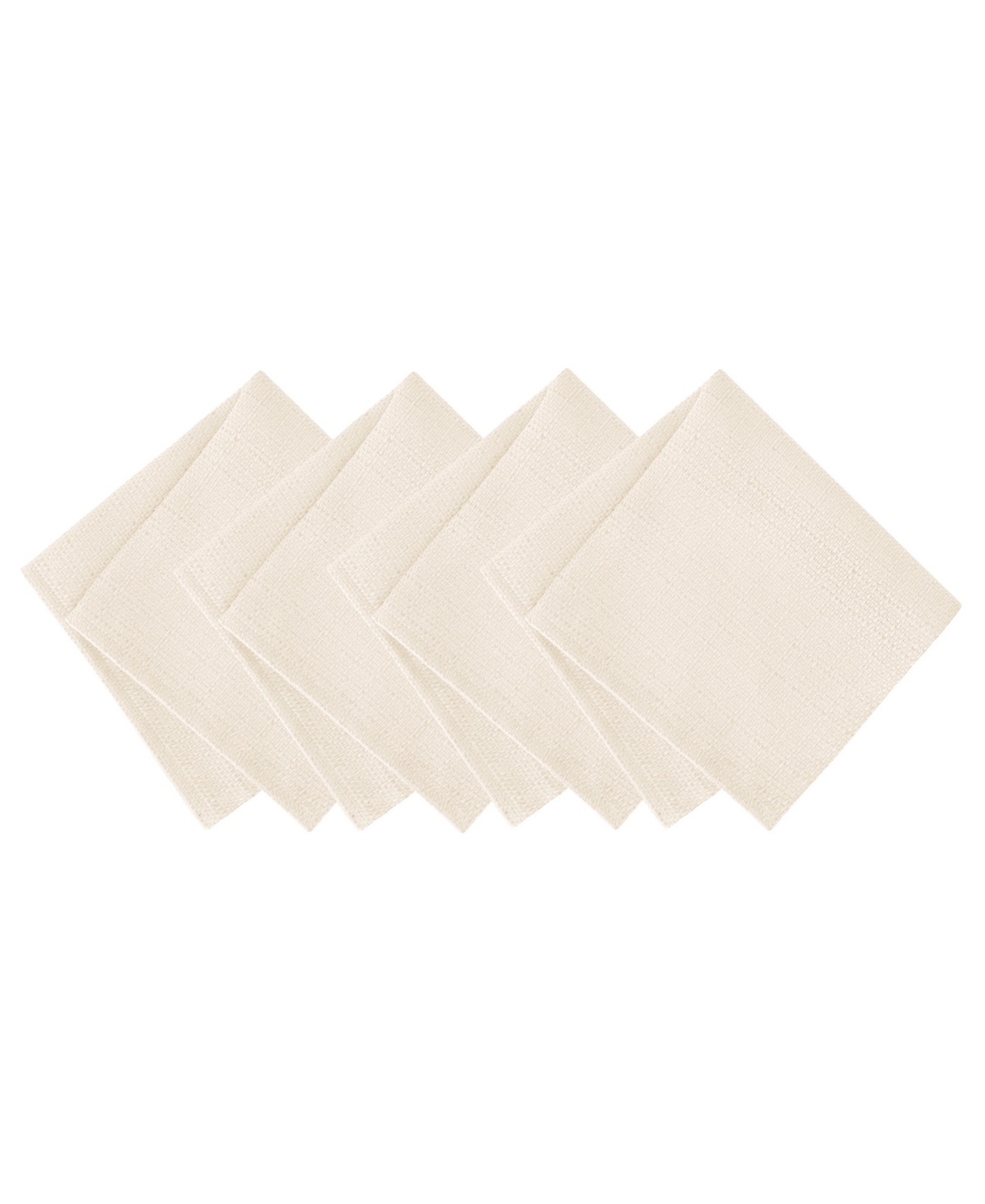 Elrene Continental Solid Texture Water And Stain Resistant Napkins, Set Of 4 In Ivory