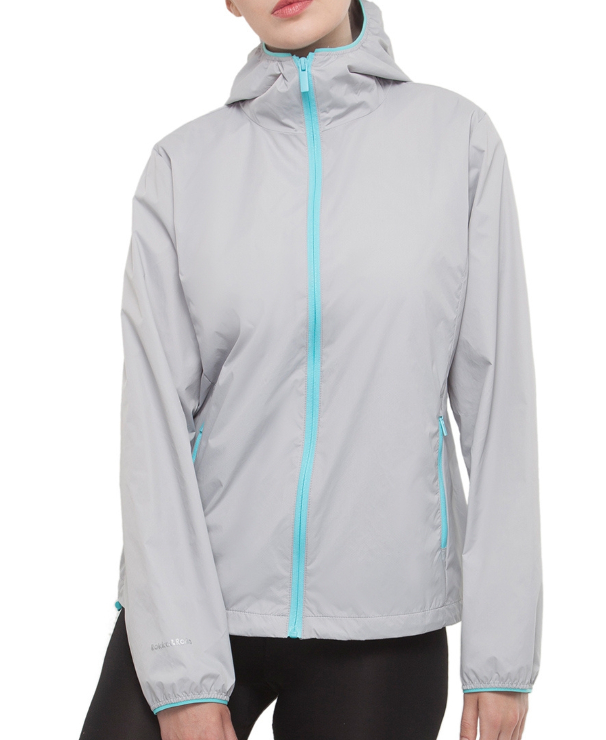 Women's Packable Mesh Lined Jacket Lightweight Windbreaker - Light gray