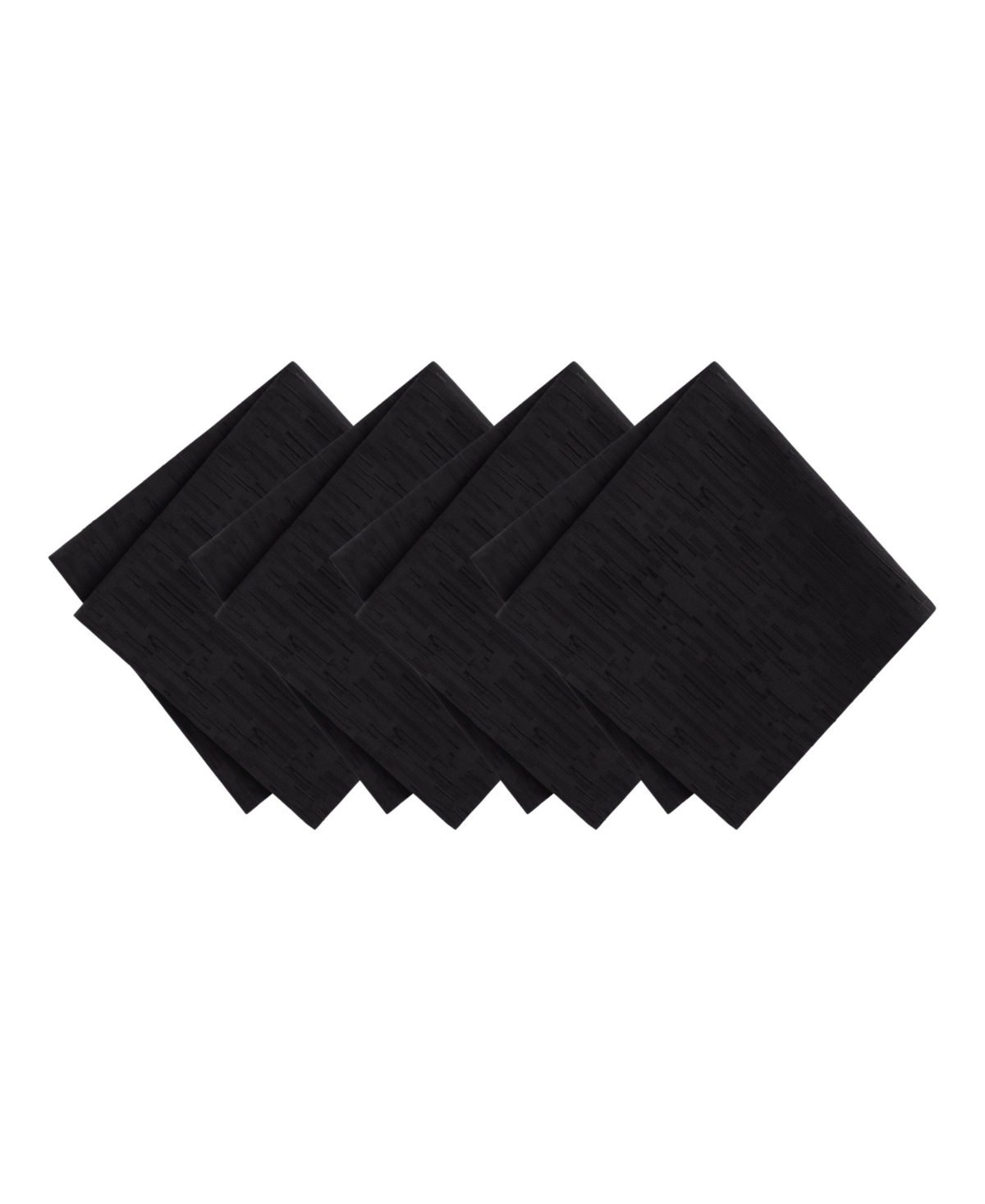 Elrene Continental Solid Texture Water And Stain Resistant Napkins, Set Of 4 In Black