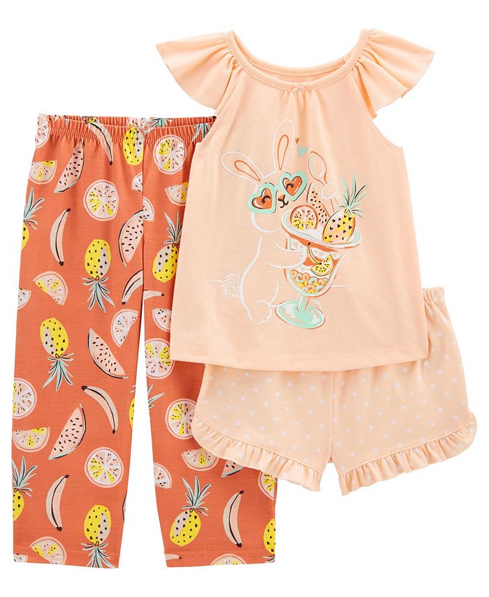 Carter's Toddler Girls Loose Fit Pajamas, 3 Piece Set Macy's