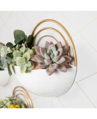 Crescent 3-Piece Metal Wall Planter Set