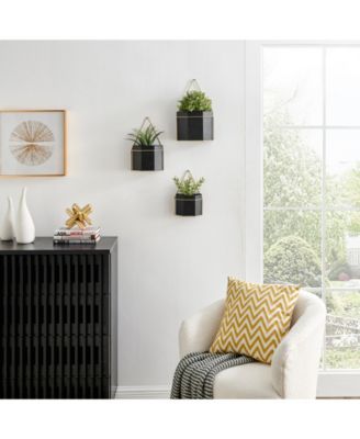 Modern Geometric Metal 3-Piece Wall Planters Set