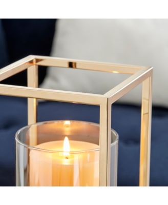 Danya B Luna Warm Tinted Glass Large Hurricane Candle Holder - Macy's