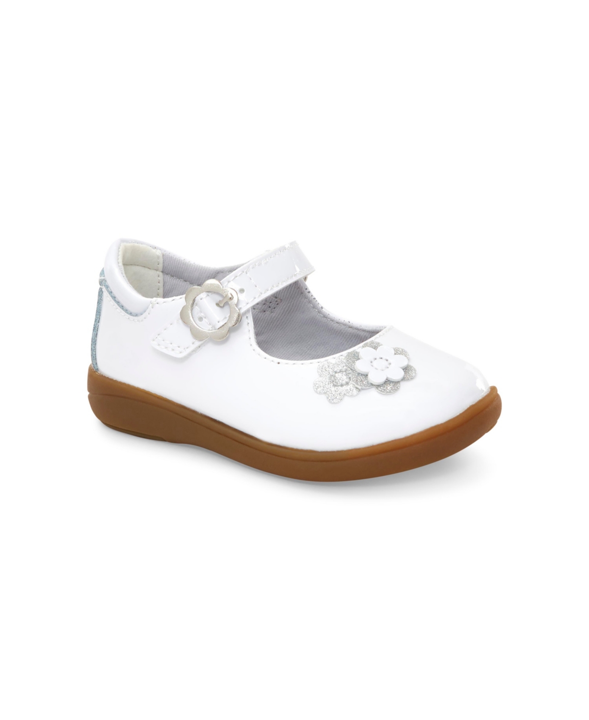 Stride Rite Toddler Girls Holly Leather Shoes In White Patent