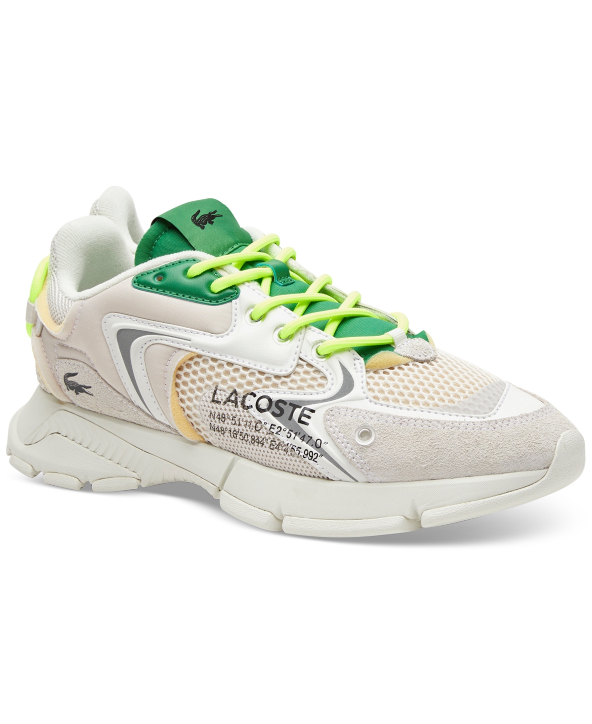Lacoste L003 Neo Trainers In Off White And Green
