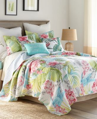 Kalani Tropical Motif Reversible 2-Pc. Quilt Set, Twin/Twin XL