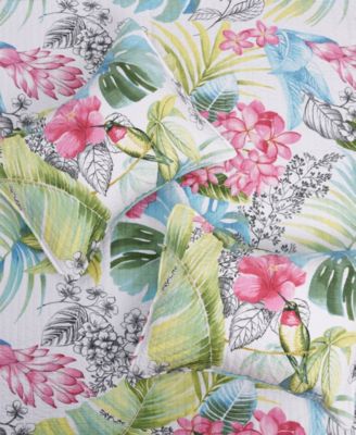 Home Kalani Tropical Motif Reversible Quilt Sets
