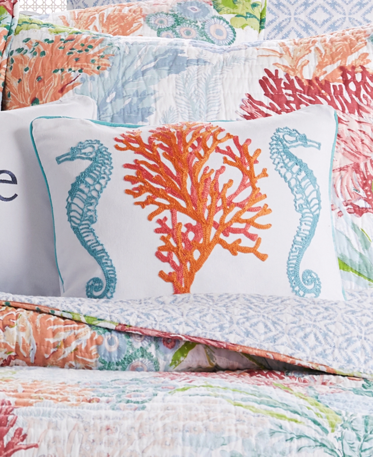 Levtex Sunset Bay Embroidered Pillow,