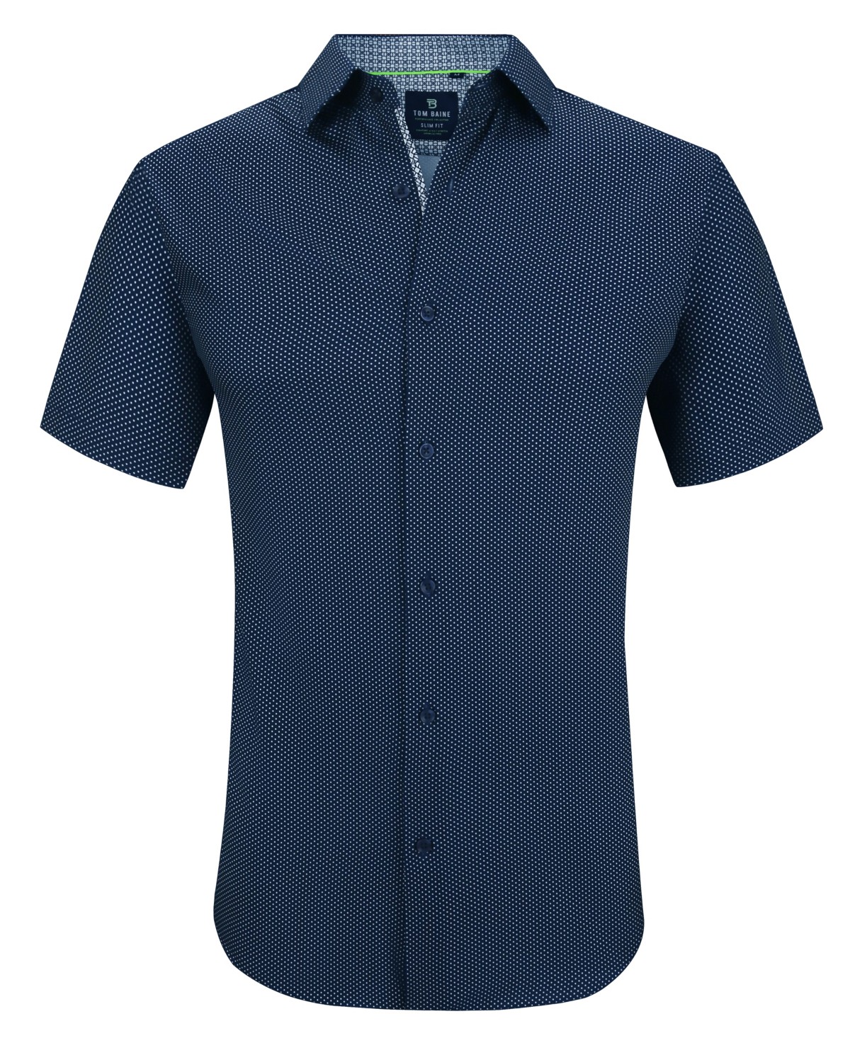 Мужские платья Tom Baine Men's Slim Fit Short Sleeve Performance Stretch Button Down Dress Shirt — фото 1