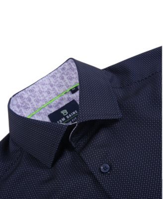 Men's Slim Fit Short Sleeve Performance Stretch Button Down Dress Shirt