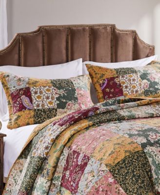 Antique-Like Chic Authentic Patchwork 3 Piece Bedspread Set, Full