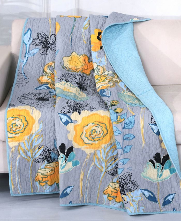 Greenland Home Fashions Watercolor Dream Quilted Throw, 50" x 60" Macy's