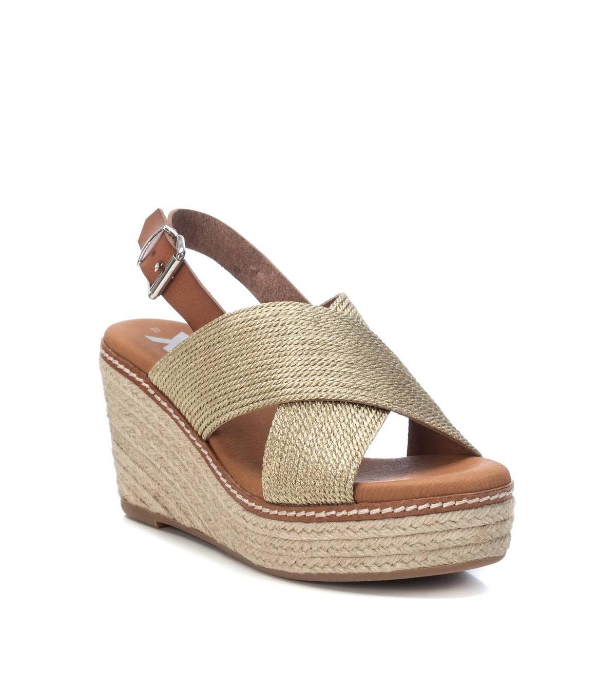 Xti Women's Jute Wedge Sandals By Xti,- Gold