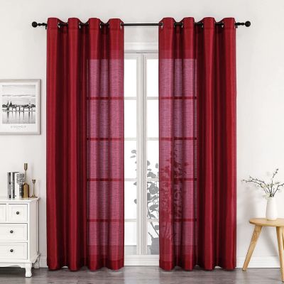 Montauk Accents 2 Pack Ultra Luxurious Faux Silk Sheer Grommet Top Curtain Panels
