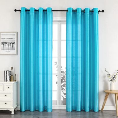 Montauk Accents 2 Pack Ultra Luxurious Faux Silk Sheer Grommet Top Curtain Panels
