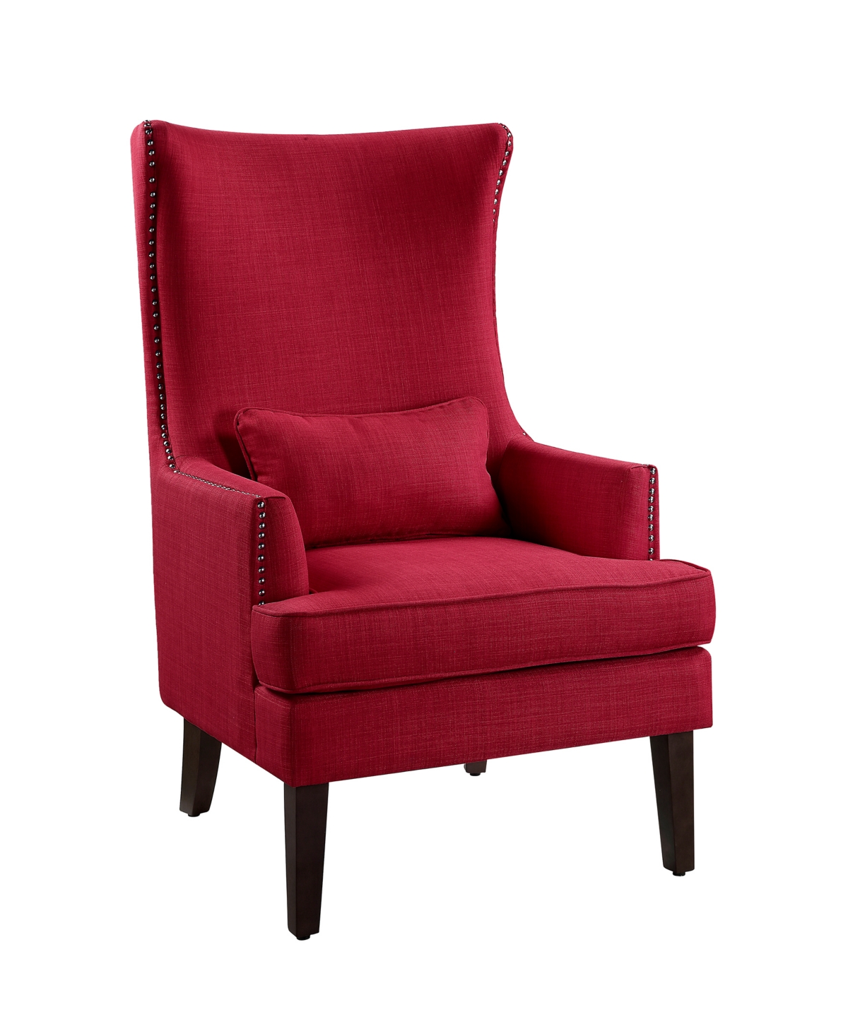 Homelegance White Label Ceylon 30" Accent Wingback Chair In Red