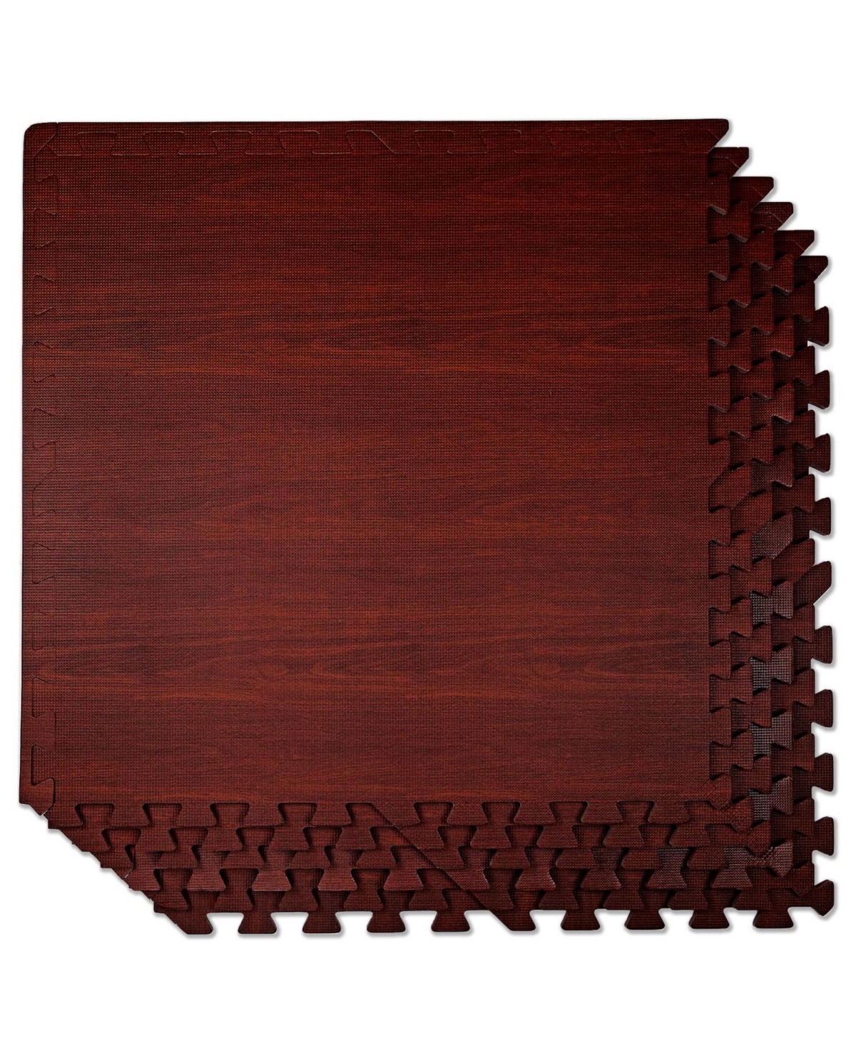 100 SqFt 3/8" Eva Dark Wood Grain Foam Floor Mat Interlocking Flooring 25 pcs - Brown