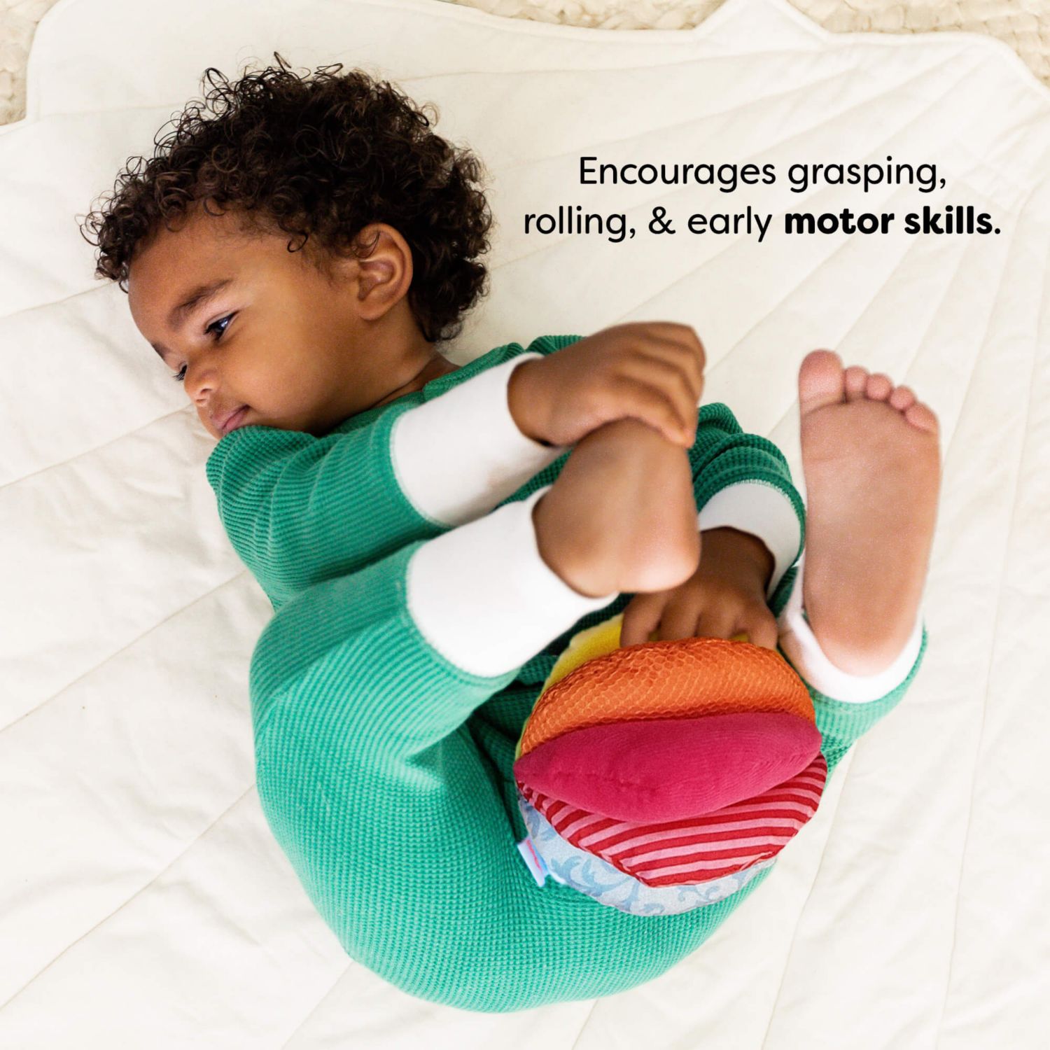 Baby Sensory-Textured Rainbow Fabric Ball