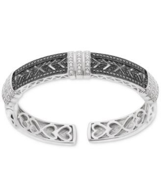 Macy's Diamond Cuff Bangle Bracelet (1/4 Ct. T.w.) In Sterling Silver ...