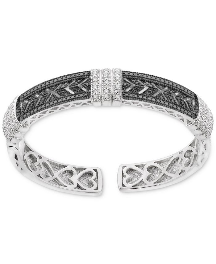 Macy s Diamond Cuff Bangle Bracelet 1 4 ct. t.w. in Sterling