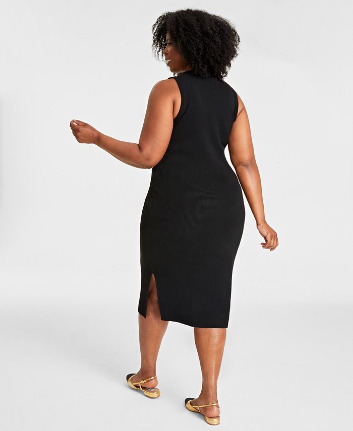 On 34th Plus Size Ribbed Sweater Dress, Created for Macy's - Macy's