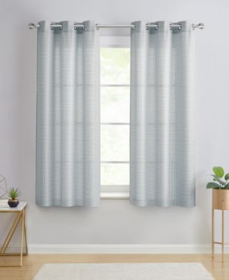 Vcny Home Hannah Grid Waffle Light Filtering 2 Piece Curtain Panel Set Collection