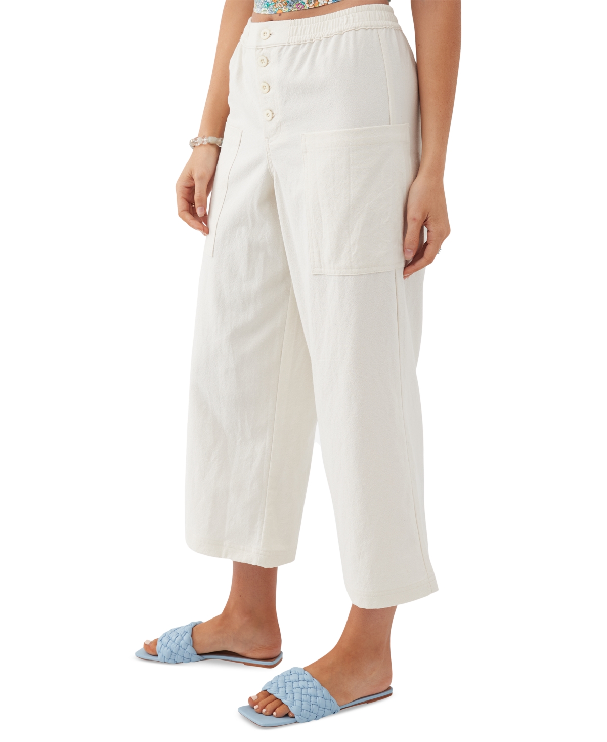 O'Neill Juniors' Brenda Cotton Gauze Wide-Leg Pants