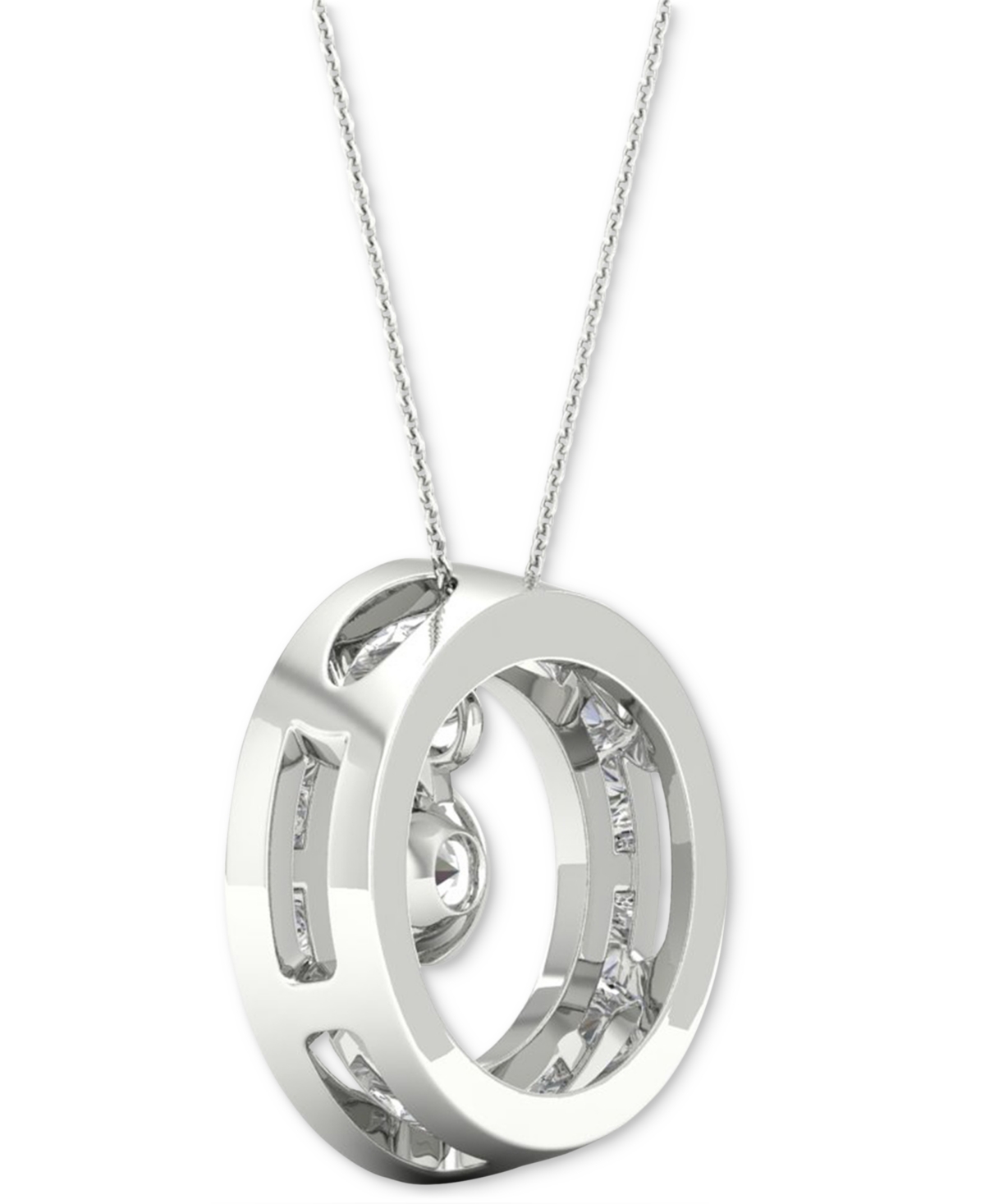 Diamond Orbital Halo Pendant Necklace (1/3 ct. t.w.) in 10k 16