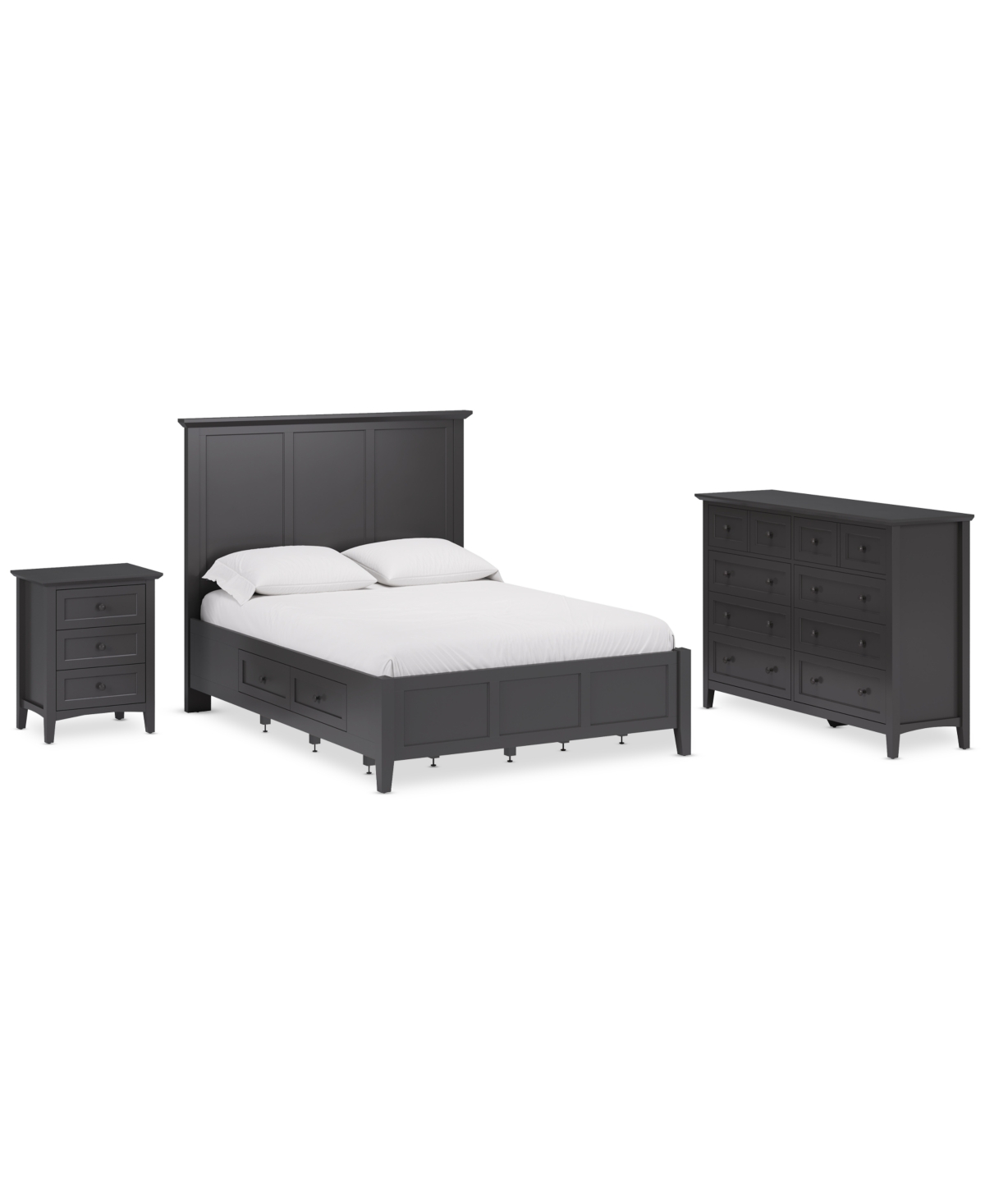 Furniture Hedworth Full Storage 3pc Set (full Storage Bed + Dresser + Nightstand) In Black