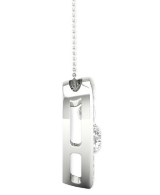Diamond Orbital Heart Halo Pendant Necklace (1/3 ct. t.w.) in 10k White Gold, 16" + 2" extender