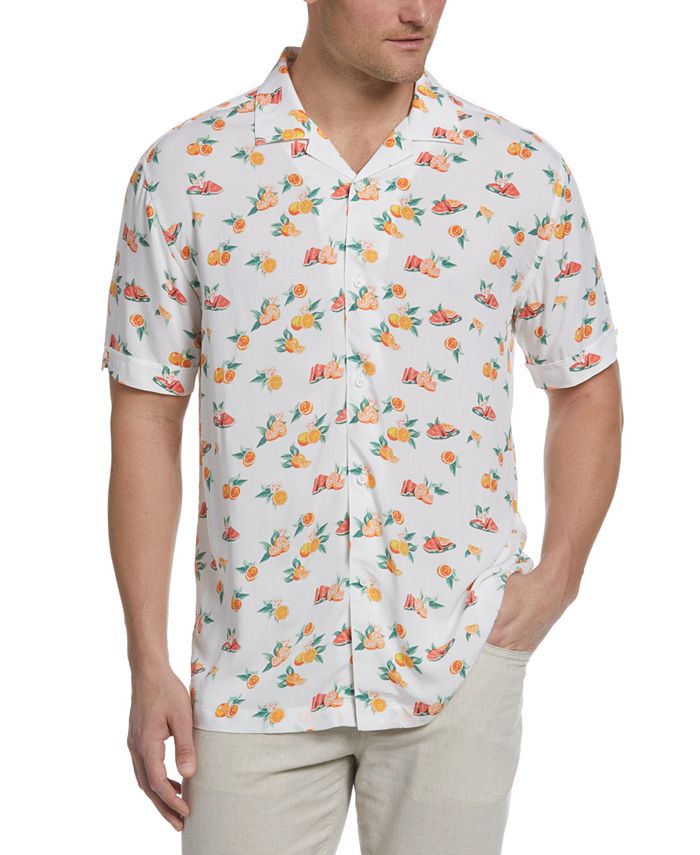 Cubavera Men's Fruit Print Camp Collar Short-Sleeve Shirt - Macy's