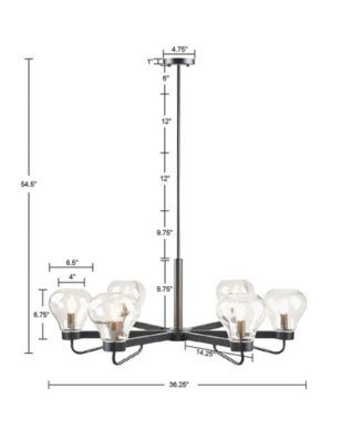 Bowl Shaped Glass Shades Devon 6-Light Chandelier