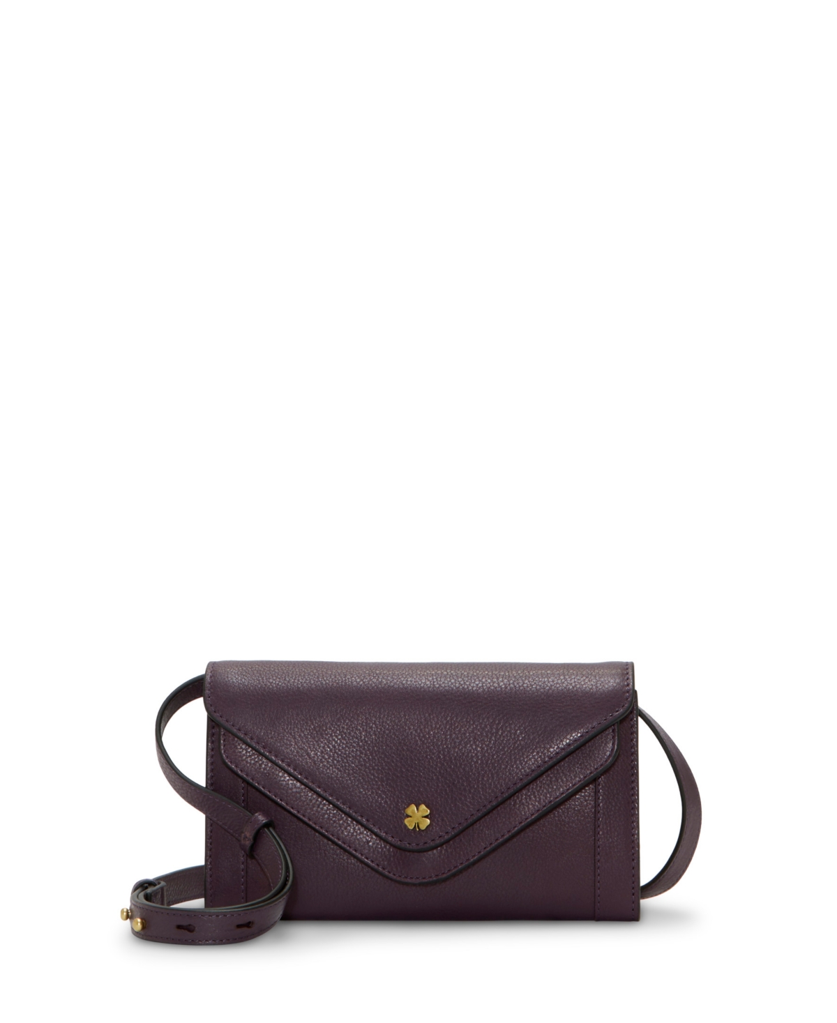 Lucky Brand Women's Love Leather Crossbody Wallet Handbag In Blackberry