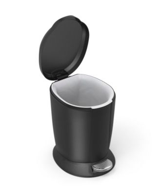 6 Liter Plastic Round Step Bathroom Trash Can with Soft-Close Lid