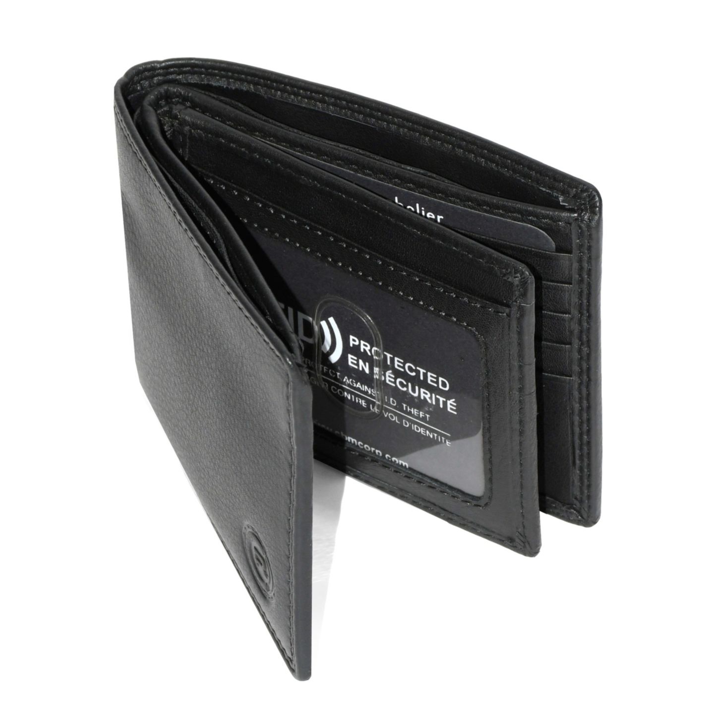 Мужской кошелёк Club Rochelier Slim Fold Wallet with Center Wing, цвет: Чёрный — фото 7