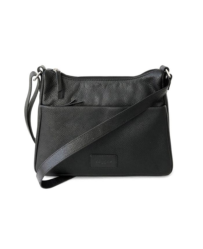 Club Rochelier Ladies Leather Medium Multi Zip Crossbody Bag & Reviews ...