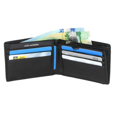 Men's Slim Wallet with Zippered Pocket