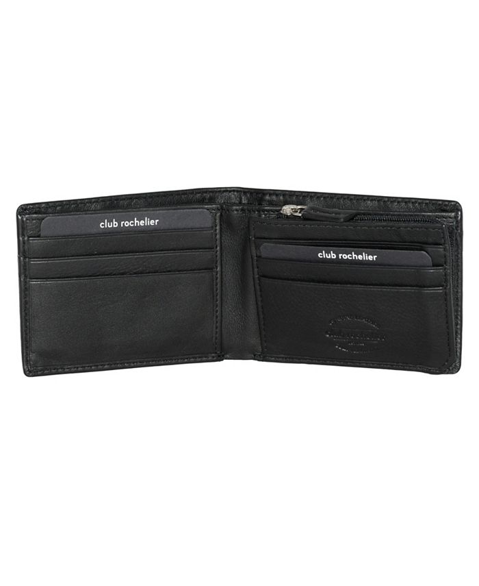 Club Rochelier Men's Slim Wallet with Zippered Pocket - Macy's
