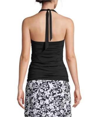 Petite Square Neck Halter Tankini Swimsuit Top