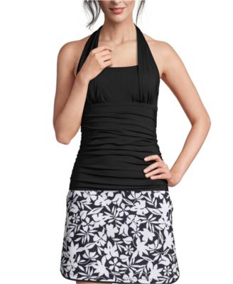 Petite Square Neck Halter Tankini Swimsuit Top